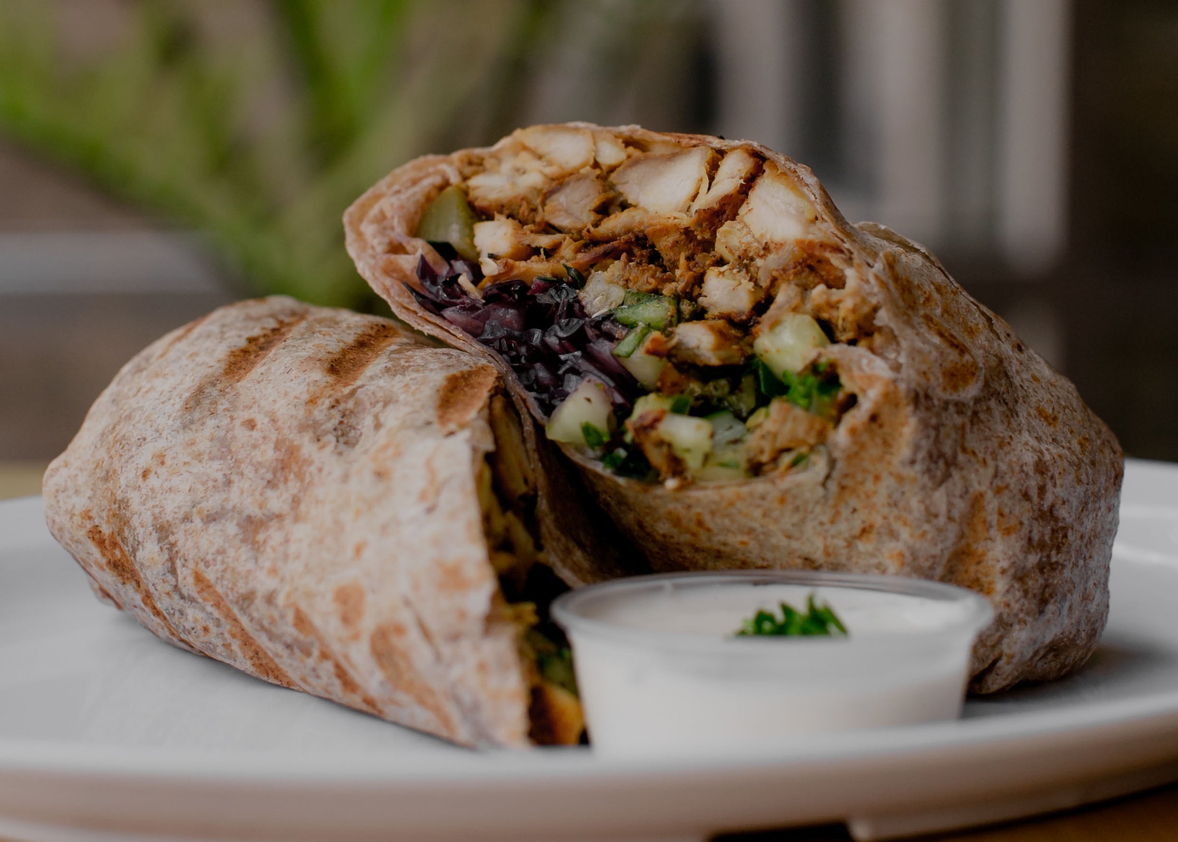 Sheet Pan Chicken Shawarma and Vegetable Wraps - Taming of the Spoon, image size:2400x1715